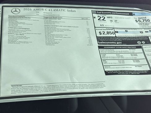 New 2026 Mercedes-Benz C 43 AMG AMG C 43 image 27