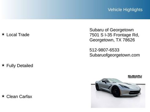 Used 2015 Chevrolet Corvette Stingray Coupe w/ 3LT Preferred Equipment Group RWD image 10