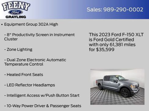 Certified 2023 Ford F150 XLT w/ Equipment Group 302A High image 13