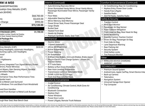 Used 2023 BMW i4 M50 w/ Premium Package image 45