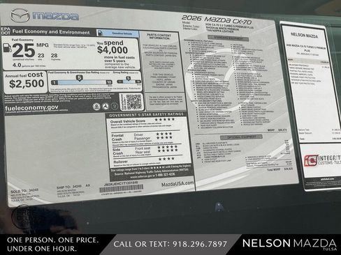 New 2026 MAZDA CX-70 3.3 Turbo S w/ Premium Plus image 17