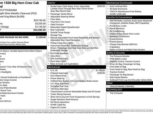 Used 2015 RAM 1500 Big Horn image 2