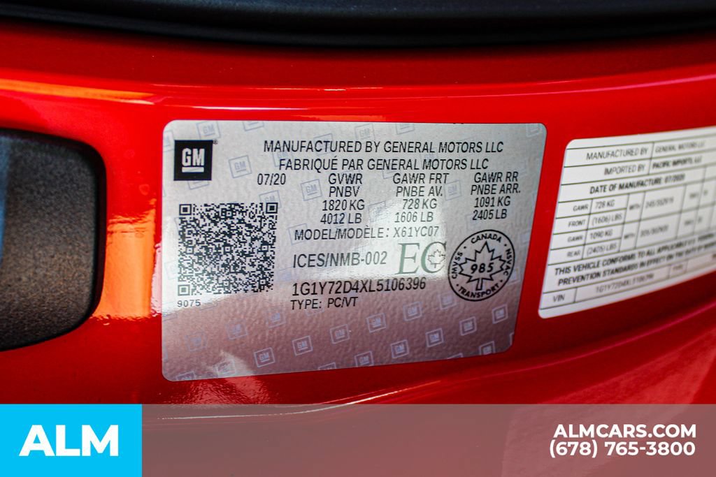 Used 2020 Chevrolet Corvette Stingray Preferred Cpe w/ 2LT Preferred Equipment Group RWD image 36