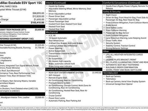 Used 2021 Cadillac Escalade ESV Sport w/ Driver Assist Tech Package RWD image 11