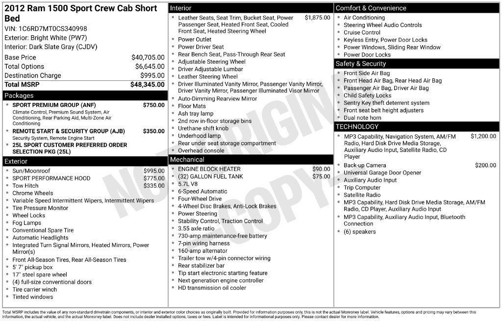 Used 2012 RAM 1500 Sport w/ Sport Premium Group AWD/4WD image 41