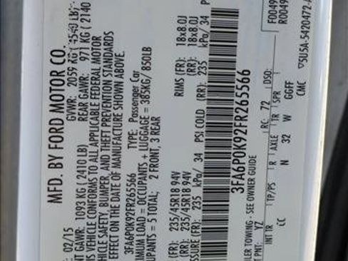 Used 2015 Ford Fusion Titanium image 16