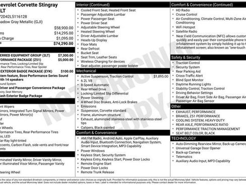 Used 2020 Chevrolet Corvette Stingray Preferred Cpe w/ 2LT Preferred Equipment Group RWD image 20