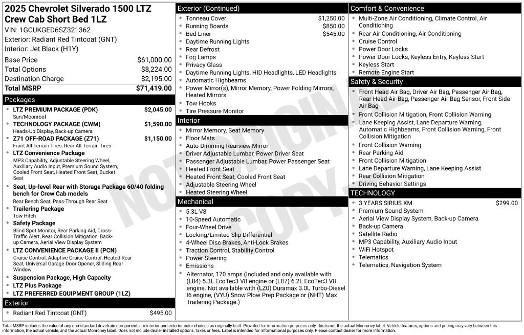 Used 2025 Chevrolet Silverado 1500 LTZ w/ LTZ Premium Package AWD/4WD image 8