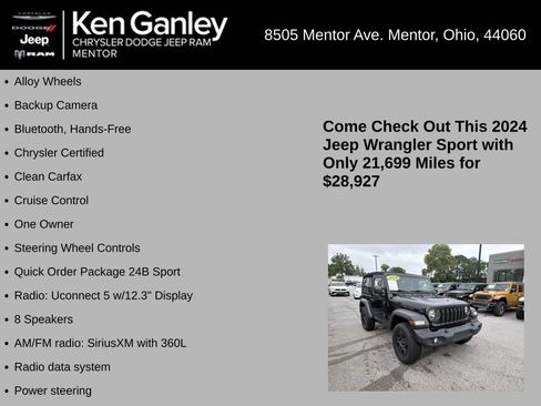 Used 2024 Jeep Wrangler Sport AWD/4WD image 5