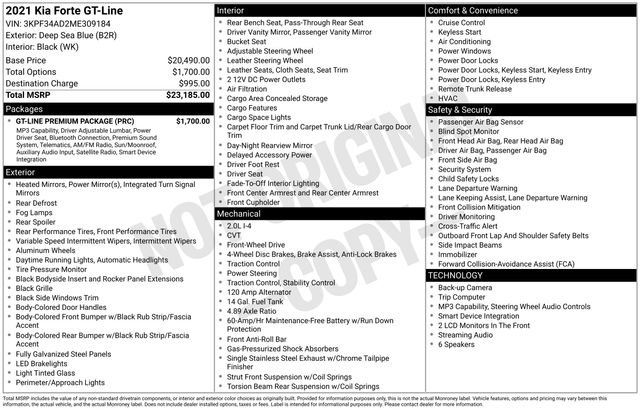 Used 2021 Kia Forte GT-Line w/ GT-Line Premium Package FWD image 32