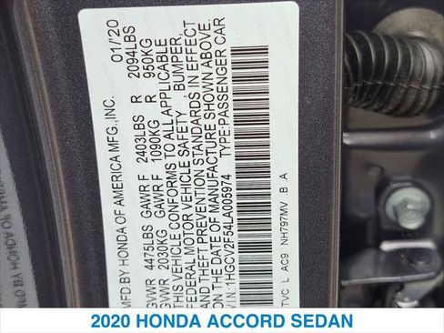 Certified 2020 Honda Accord EX-L image 26