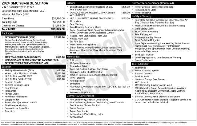 Used 2024 GMC Yukon XL SLT w/ SLT Luxury Package AWD/4WD image 20