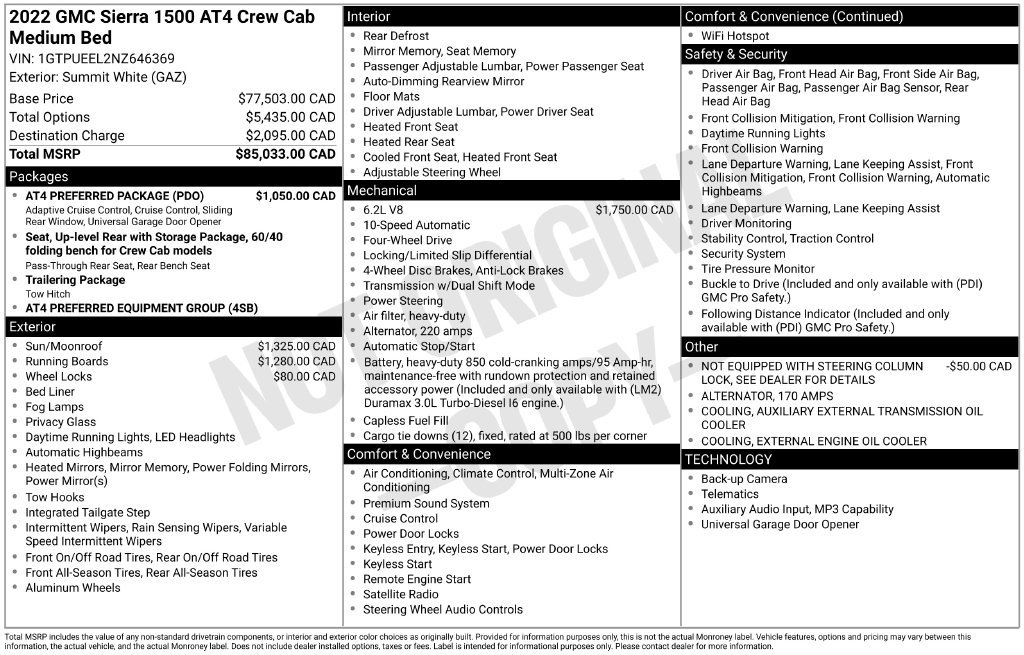 Used 2022 GMC Sierra 1500 AT4 w/ AT4 Preferred Package AWD/4WD image 31