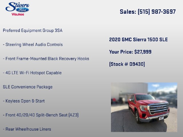 Used 2020 GMC Sierra 1500 SLE w/ SLE Value Package AWD/4WD image 22