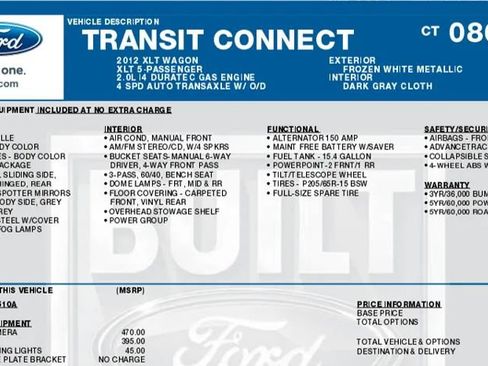 Used 2012 Ford Transit Connect XLT FWD image 2