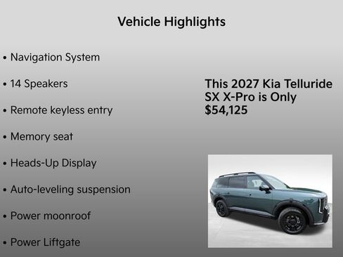 New 2027 Kia Telluride SX X-Pro AWD/4WD image 34