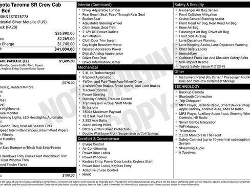 Used 2025 Toyota Tacoma SR w/ SR Upgrade Package AWD/4WD image 2