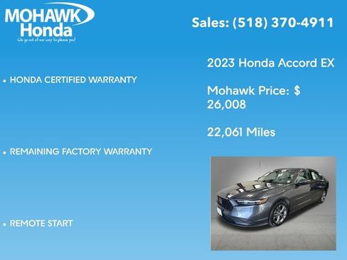 Certified 2023 Honda Accord EX image 16