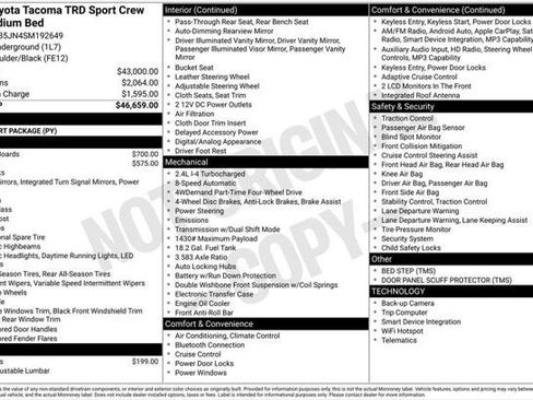 Certified 2025 Toyota Tacoma TRD Sport AWD/4WD image 11