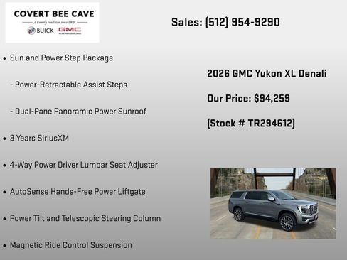 New 2026 GMC Yukon XL Denali w/ Sun & Power Step Package AWD/4WD image 18