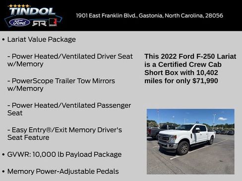 Used 2022 Ford F250 Lariat w/ Lariat Value Package AWD/4WD image 12