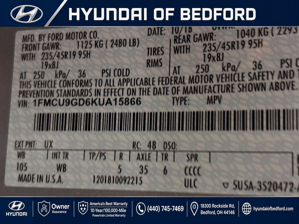 Used 2019 Ford Escape SE AWD/4WD image 14