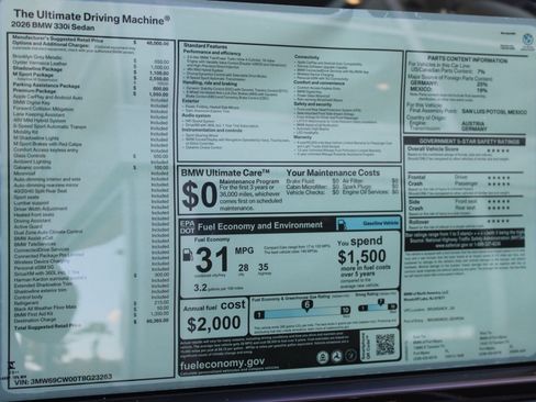 Used 2026 BMW 330i Sedan w/ M Sport Package RWD image 34