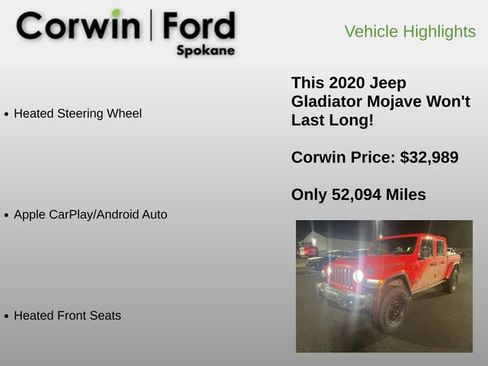 Used 2020 Jeep Gladiator Mojave image 12