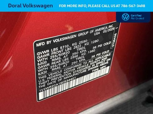 Certified 2025 Volkswagen Atlas SE w/ Black Wheel Package image 29