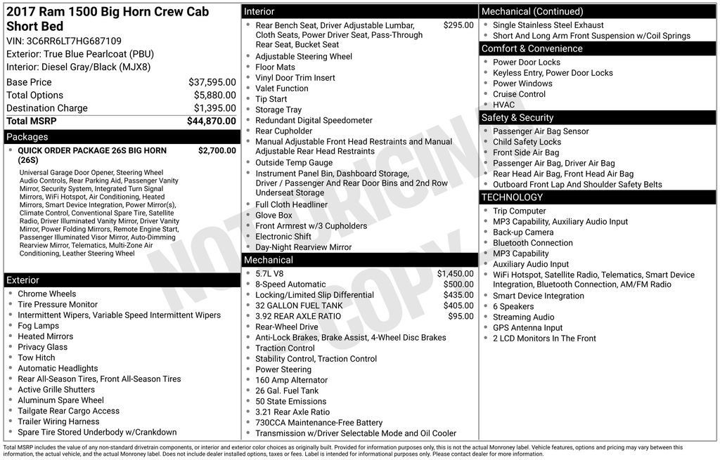 Used 2017 RAM 1500 Big Horn RWD image 14