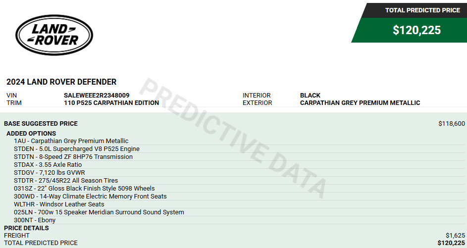 Used 2024 Land Rover Defender 110 Carpathian Edition AWD/4WD image 3