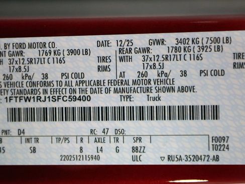 Used 2025 Ford F150 Raptor w/ Equipment Group 803A Raptor R image 59