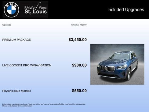 Used 2022 BMW X3 xDrive30i w/ Premium Package image 20