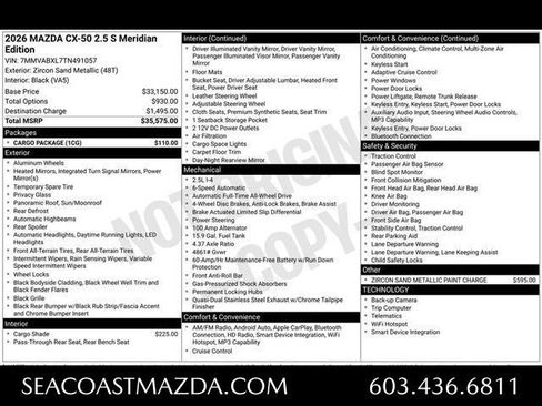 New 2026 MAZDA CX-50 Meridian Edition w/ Cargo Package AWD/4WD image 12