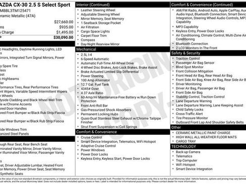 Certified 2026 MAZDA CX-30 AWD 2.5 S w/ Select Sport Pkg image 6