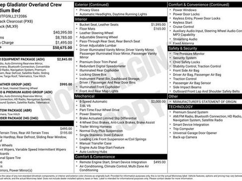 Used 2020 Jeep Gladiator Overland w/ Popular Equipment Package AWD/4WD image 6