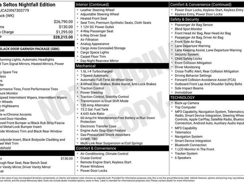 Used 2022 Kia Seltos Nightfall Edition image 2