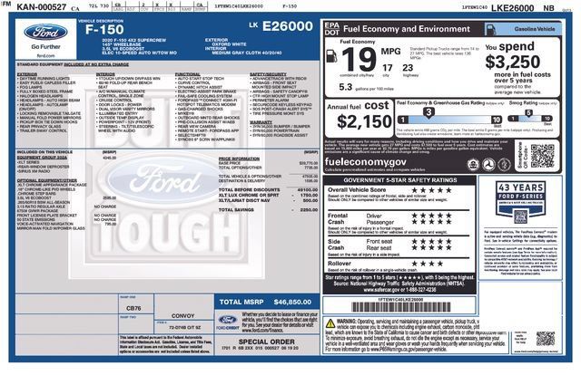 Used 2020 Ford F150 XLT w/ Equipment Group 302A Luxury RWD image 2