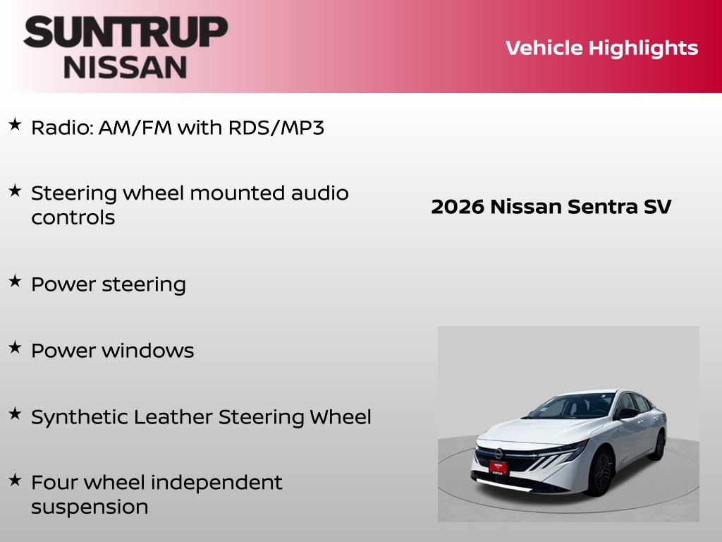 Certified 2026 Nissan Sentra SV w/ SV Convenience Package FWD image 8