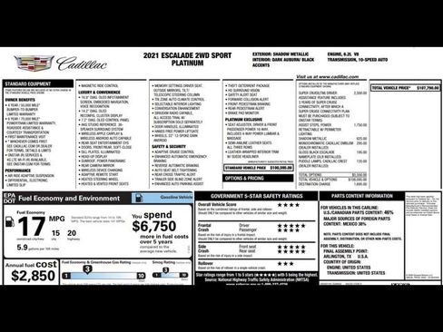 Used 2021 Cadillac Escalade Sport Platinum image 3