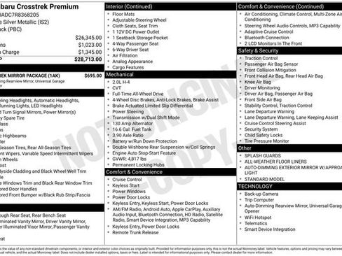 Certified 2024 Subaru Crosstrek 2.0i Premium w/ Crosstrek Mirror Package image 29