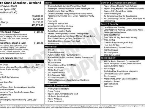 Used 2021 Jeep Grand Cherokee L Overland w/ Advanced Protech Group III image 13