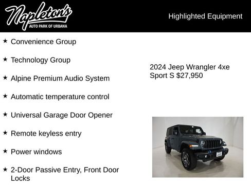 Used 2024 Jeep Wrangler Unlimited w/ Convenience Group AWD/4WD image 15