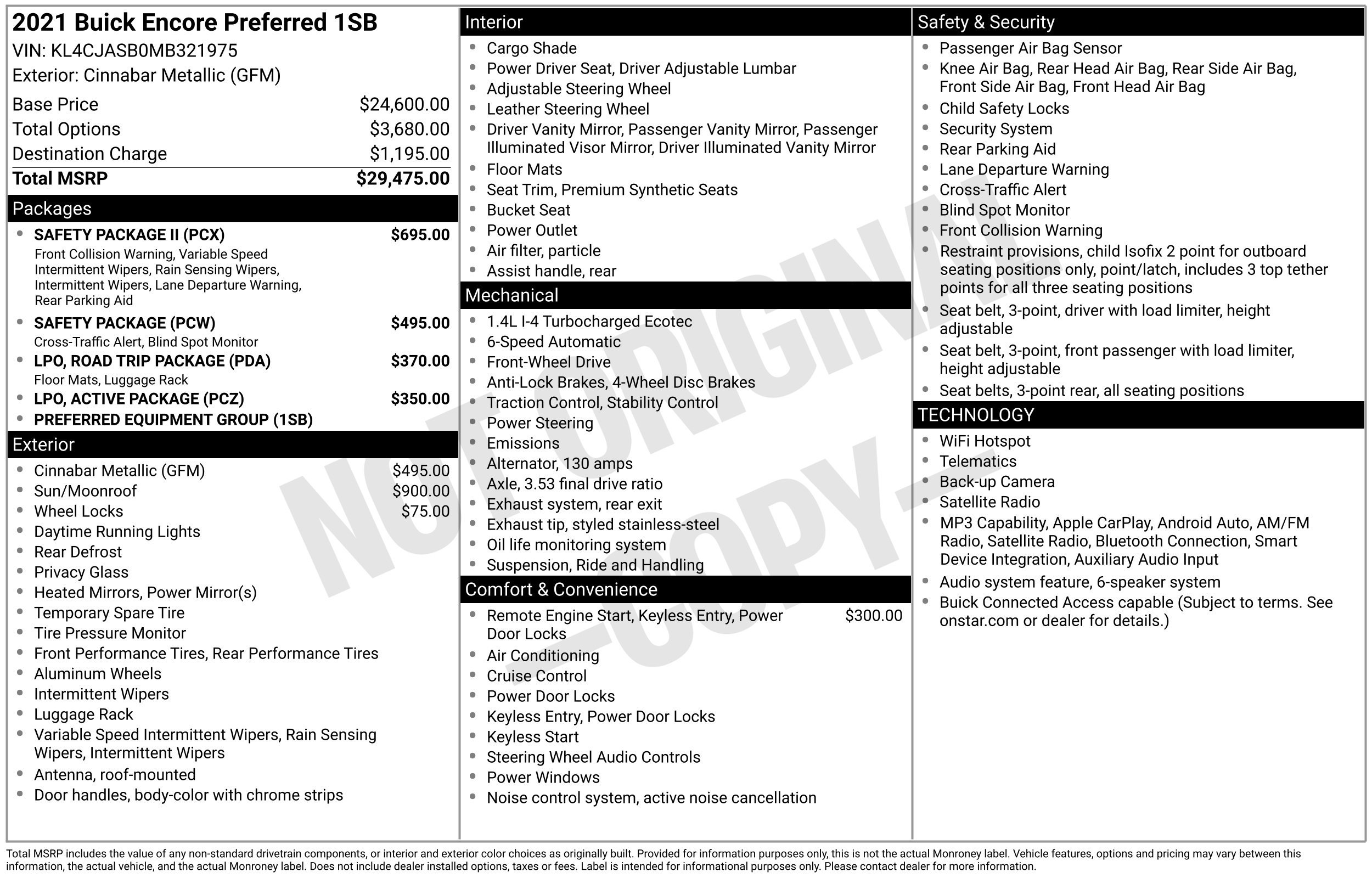 Used 2021 Buick Encore Preferred w/ Safety Package II FWD image 16