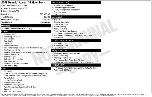 Used 2009 Hyundai Accent SE FWD image 2