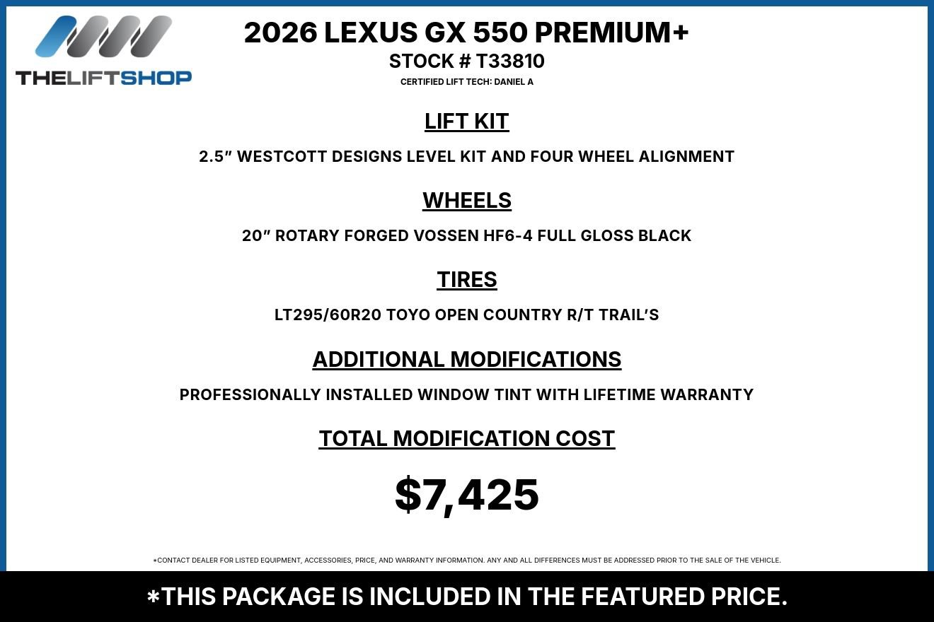 Used 2026 Lexus GX 550 w/ Accessory Package (2T) AWD/4WD image 2