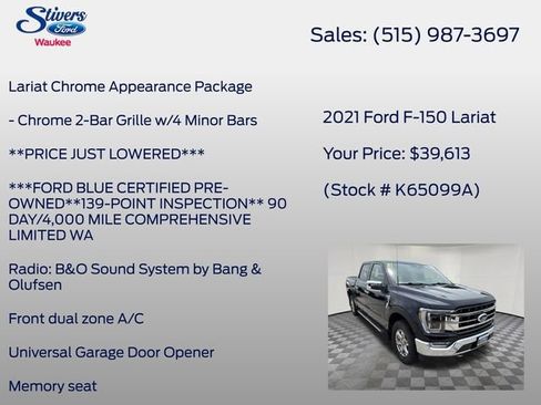 Used 2021 Ford F150 Lariat w/ Equipment Group 502A High AWD/4WD image 28
