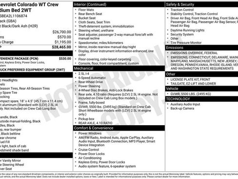 Used 2020 Chevrolet Colorado W/T w/ WT Convenience Package image 6