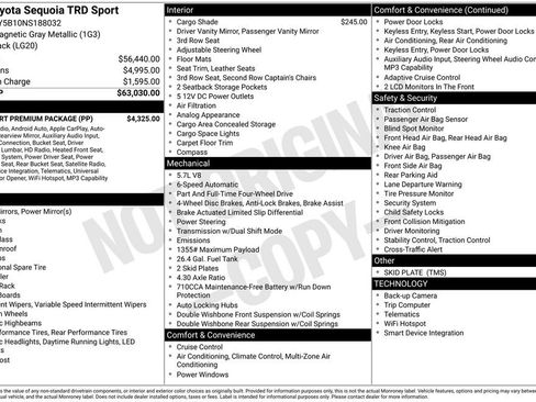 Used 2022 Toyota Sequoia TRD Sport w/ TRD Sport Premium Package AWD/4WD image 59