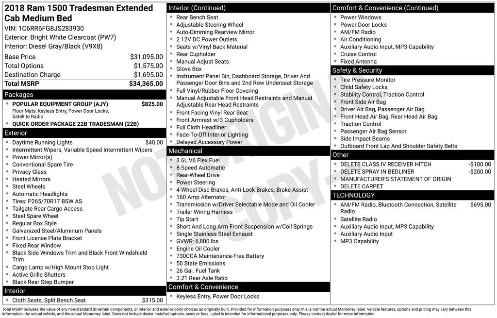 Used 2018 RAM 1500 Tradesman w/ Popular Equipment Group RWD image 9